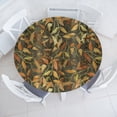 thumbnail image 1 of Ambesonne Autumn Themed Fitted Round Tablecloth, Fall Leaves Pattern, 40"- 44" Diameter, Apple Green Pale Coffee, 1 of 5