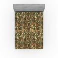 thumbnail image 1 of Ambesonne Autumn Themed Fitted Sheet, Fall Leaves Pattern, Queen Size, Apple Green Pale Coffee, 1 of 1