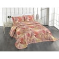 thumbnail image 1 of Ambesonne Autumn Themed Quilted Coverlet 3 Pcs, Fall Color Leafy Art, Queen Size, Coral Blush Pale Green, 1 of 4