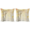 thumbnail image 1 of Ambesonne Autumn Throw Pillow Cover 2 Pack, Birch Growth in Fall, 20", Multicolor, 1 of 2