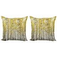 thumbnail image 1 of Ambesonne Autumn Throw Pillow Cover 2 Pack, Forest Golden Leaves, 24", Yellow Grey, 1 of 6