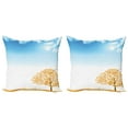 thumbnail image 1 of Ambesonne Autumn Throw Pillow Cover 2 Pack, Pastoral Maple Tree, 20", Orange Blue and White, 1 of 2
