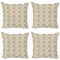 thumbnail image 1 of Ambesonne Autumn Throw Pillow Cover 4 Pack, Butterfly Leaves Dragonfly, 20", Eggshell and Marigold, 1 of 2