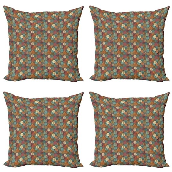 Ambesonne Autumn Throw Pillow Cover 4 Pack, Creative Nature Composition, 24", Multicolor