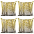 thumbnail image 1 of Ambesonne Autumn Throw Pillow Cover 4 Pack, Forest Golden Leaves, 16", Yellow Grey, 1 of 6