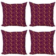 thumbnail image 1 of Ambesonne Autumn Throw Pillow Cover 4 Pack, Nature Warm Tones Cozy Art, 18", Plum and Earth Yellow, 1 of 2
