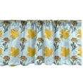 thumbnail image 1 of Ambesonne Autumn Valance Pack of 2, Flowers and Maple Leaves, 42"X12", Pale Blue Earth Yellow, 1 of 3