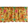 thumbnail image 1 of Ambesonne Autumn Valance Pack of 2, Seasonal Forest Doodle Style, 42"X18", Dark Coral and Orange, 1 of 3