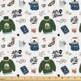 thumbnail image 1 of Ambesonne Autumn Vibes Fabric by the Yard Upholstery, Let's Stay Home Fall, 10 Yards, Emerald Peach Blue, 1 of 5