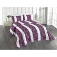 thumbnail image 1 of Ambesonne Autumn Vibes Quilted Coverlet 3 Pcs, Modern Leaves Branch, King Size, Mauve Off White Purple, 1 of 4