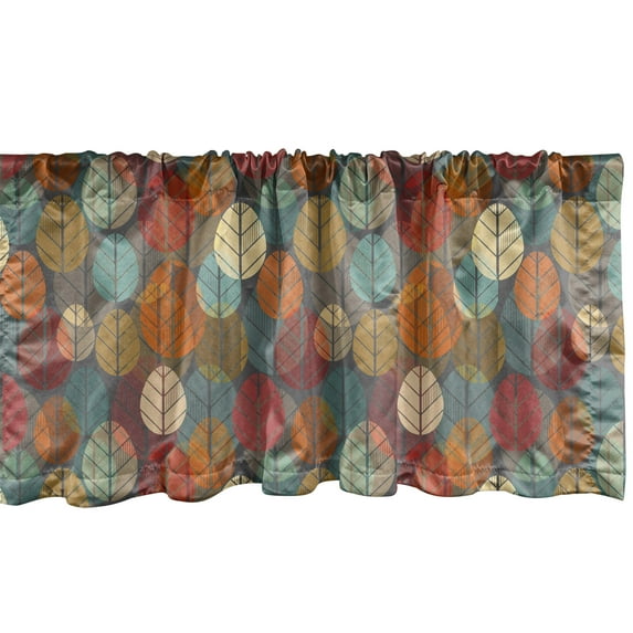 Ambesonne Autumn Window Valance, Creative Nature Composition, 42" x 18", Multicolor