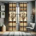 thumbnail image 1 of Ambesonne Autumnal Curtains 2 Panel Set, Earthy Fall Leaves Flowers, Pair of - 28" x 84", Camel Beige Caramel, 1 of 4