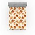 thumbnail image 1 of Ambesonne Autumnal Design Fitted Sheet, Romantic Leaves, Queen Size, Pistachio Green Cinnamon, 1 of 5