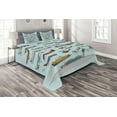 thumbnail image 1 of Ambesonne Aviation Quilted Coverlet 3 Pcs, Airplanes Helicopters, King Size, Multicolor, 1 of 3