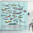 thumbnail image 1 of Ambesonne Aviation Shower Curtain, Airplanes Helicopters, 69"Wx75"L, Multicolor, 1 of 3