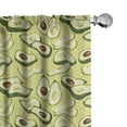 thumbnail image 1 of Ambesonne Avocado Window Curtains, Ripe Avocado Slices, Each 28" W x 63" L, Green Pale Green Brown, 1 of 5