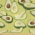 thumbnail image 1 of Ambesonne Avocado Fabric by the Yard Microfiber, Ripe Avocado Slices, 1 Yard, Green Pale Green Brown, 1 of 4