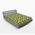 thumbnail image 1 of Ambesonne Avocado Fitted Sheet, Delicious Vegan Food, California King, Black Brown Green, 1 of 3