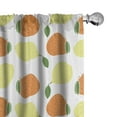 thumbnail image 1 of Ambesonne Avocado Window Curtains, Cartoon Fruit Drawing Print, Each 28" W x 63" L, Fern Green Marigold White, 1 of 4