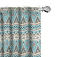 thumbnail image 1 of Ambesonne Aztec 4-Panel Curtains, Geometric Themed Striped Art, 56"x63", Champagne Pale Sky Blue, 1 of 1