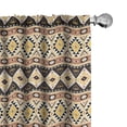 thumbnail image 1 of Ambesonne Aztec 4-Panel Curtains, Mexican Lines and Triangles, 56"x63", Mustard Cocoa, 1 of 4