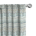 thumbnail image 1 of Ambesonne Aztec 4-Panel Curtains, Pastel Tone Geometric Mexican, 56"x95", Tan Slate Blue, 1 of 4