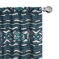 thumbnail image 1 of Ambesonne Aztec 4-Panel Curtains, Prehistoric Geometric Shapes, 56"x84", Dark Turquoise Seafoam, 1 of 4