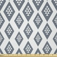 thumbnail image 1 of Ambesonne Aztec Boho Fabric by the Yard Microfiber, Modern Style of Pattern, 1 Yard, White and Slate Blue, 1 of 2