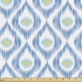 thumbnail image 1 of Ambesonne Aztec Boho Fabric by the Yard Upholstery, Ikat Style Indigenous, 2 Yards, White and Deep Sky Blue, 1 of 5