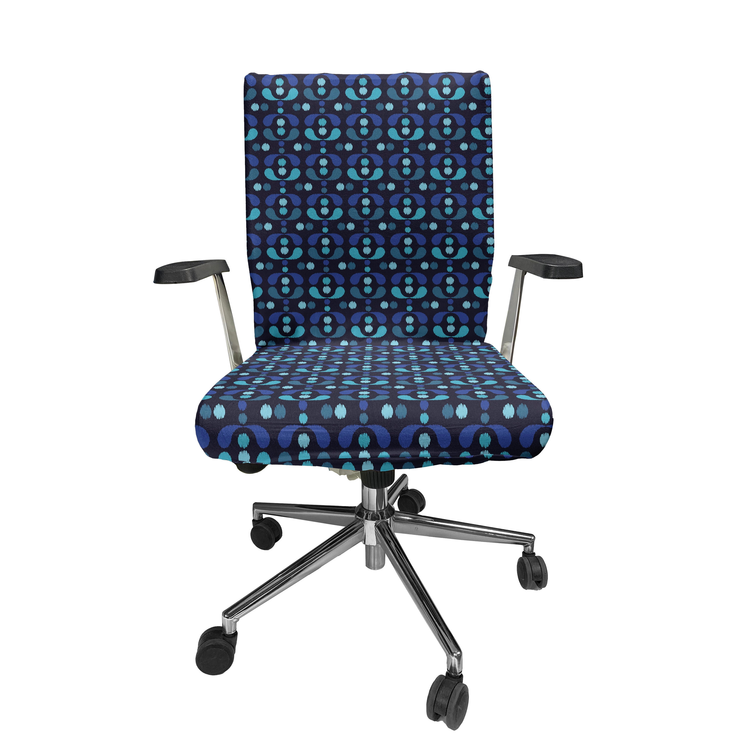 Ambesonne Aztec Boho Office Chair Cover Stretchable High Back Folkloric Abstract Art Dark Night Blue Walmart