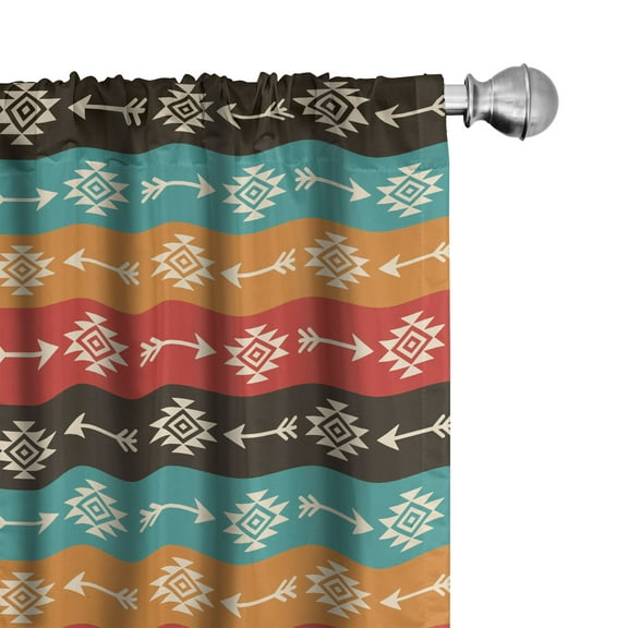 Ambesonne Aztec Curtains, Bohemian Art, Pair of 28"x84", Multicolor