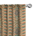 thumbnail image 1 of Ambesonne Aztec Curtains, Tribal Bohemian Illustration, Pair of 28"x84", Apricot Orange and Teal, 1 of 5