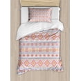 thumbnail image 1 of Ambesonne Aztec Duvet Cover Sets, Medieval Folklore Influences, 2-Twin, Apricot Dark Pink, 1 of 3