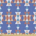 thumbnail image 1 of Ambesonne Aztec Fabric by the Yard Upholstery, Retro Native Triangular Art, 1 Yard, Azure Blue Multicolor, 1 of 4