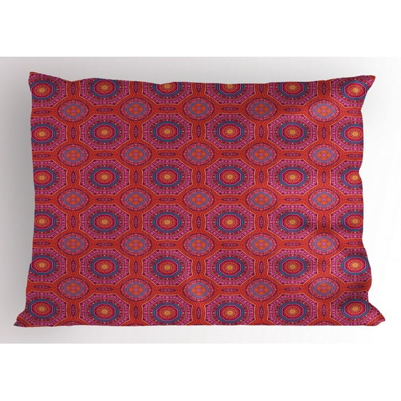 Ambesonne Aztec Pillow Sham, Hippie Oriental Design, 26" X 20", Multicolor
