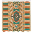 thumbnail image 1 of Ambesonne Aztec Shower Curtain, Tribal Bohemian Illustration, 69"Wx84"L, Apricot Orange and Teal, 1 of 2