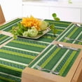 thumbnail image 1 of Ambesonne Aztec Table Runner & Placemats, Nature Tone Triangle and Line, Placemat 4 pcs + Runner 14"x72", Yellow Green Fern Green, 1 of 2