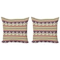thumbnail image 1 of Ambesonne Aztec Throw Pillow Cover 2 Pack, Crescent Stars and Feathers, 18", Multicolor, 1 of 2
