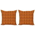 thumbnail image 1 of Ambesonne Aztec Throw Pillow Cover 2 Pack, Warm Tones Geometrical Art, 20", Vermilion Marigold Blue, 1 of 2