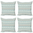 thumbnail image 1 of Ambesonne Aztec Throw Pillow Cover 4 Pack, Pastel Tone Geometric Mexican, 20", Tan Slate Blue, 1 of 5