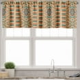 thumbnail image 1 of Ambesonne Aztec Valance Pack of 2, Tribal Bohemian Illustration, 42"X12", Apricot Orange and Teal, 1 of 5