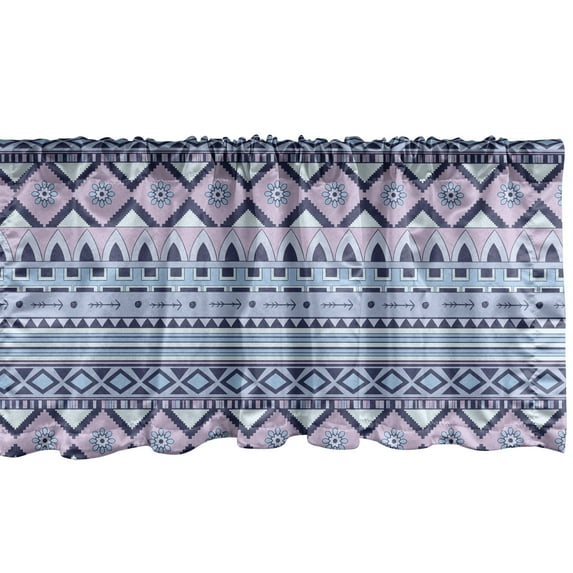 Ambesonne Aztec Window Valance, Colorful Abstract Geometric, 42" x 18", Multicolor