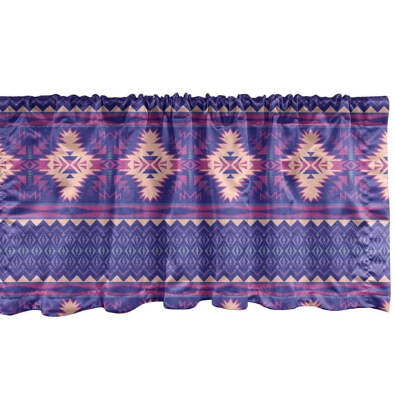 Ambesonne Aztec Window Valance, Modern Inspire Ornate Pattern, 54" X 18", Fuchsia Pale Peach