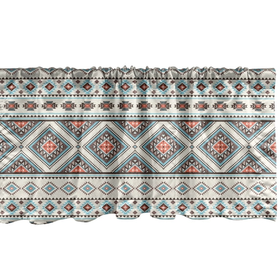 Ambesonne Aztec Window Valance, Retro Style Native Ornaments, 54" X 12", Champagne Mauve Taupe