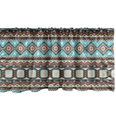 Ambesonne Aztec Window Valance, Scandinavian Vintage Motifs, 54" X 18", Multicolor