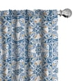 thumbnail image 1 of Ambesonne Azulejo Window Curtains, Traditional Colors Mosaic, Each 28" W x 95" L, Sea Blue Orange White, 1 of 4
