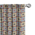 thumbnail image 1 of Ambesonne Azulejo Curtains, Flora Vintage Ornament Art, Pair of 28"x63", Pale Blue Grey and Dried Rose, 1 of 4
