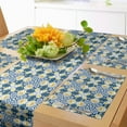 thumbnail image 1 of Ambesonne Azulejo Table Runner & Placemats, Portuguese Ceramic Tile Art, Placemat 4 pcs + Runner 14"x90", Pale Orange and Petrol Blue, 1 of 2