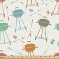 thumbnail image 1 of Ambesonne BBQ Fabric by the Yard Upholstery, Retro Barbecue Grill Elements, 2 Yards, Multicolor, 1 of 4