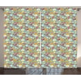 thumbnail image 1 of Ambesonne Bacon Curtains 2 Panel Set, Delicious Pastry Pancakes, 108" x 96", Multicolor, 1 of 3